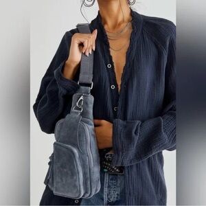 Free People Midnight Blue Crossbody Bag